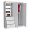 Tuhome Kenya 3 Drawers Armoire, Double Door, 3-Tier Shelf, White CLB8962 - alternate 5